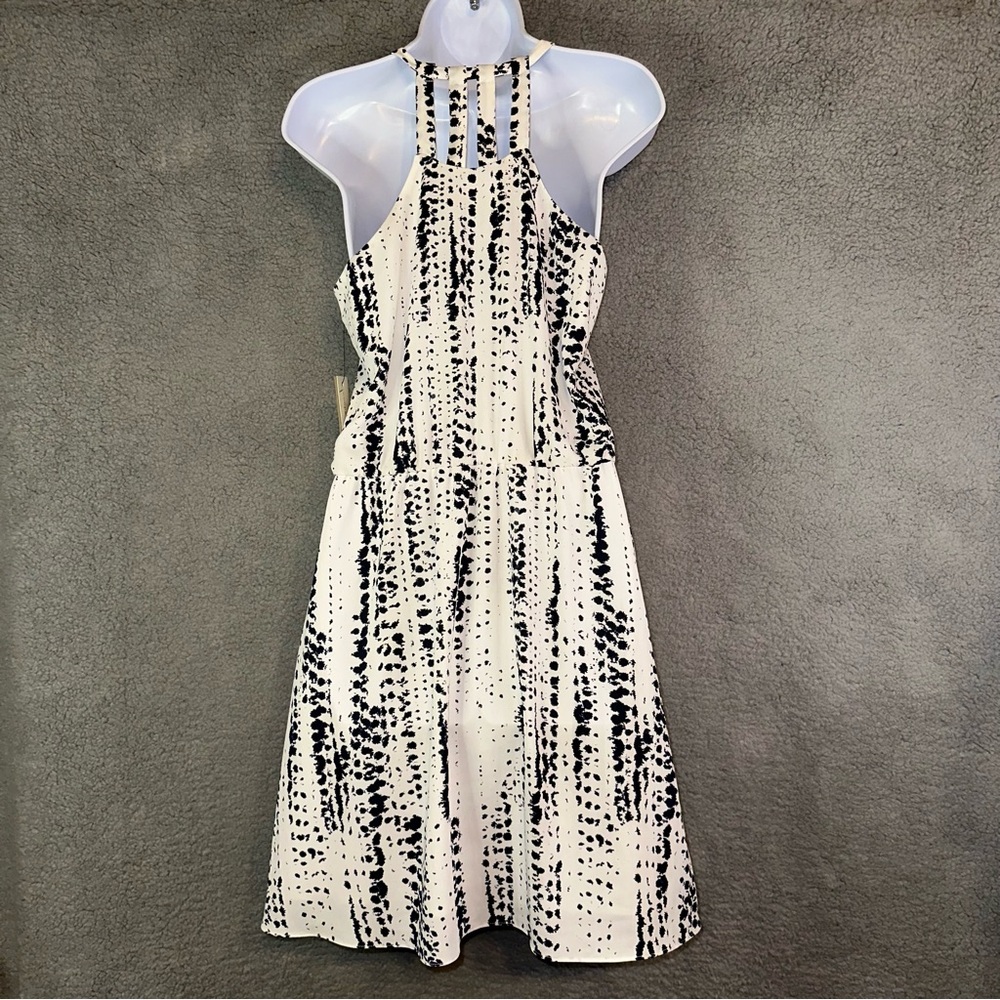 NWT Cooper & Ella White Black Rosie Dotted Stripes Mini Dress - Picture 5 of 13